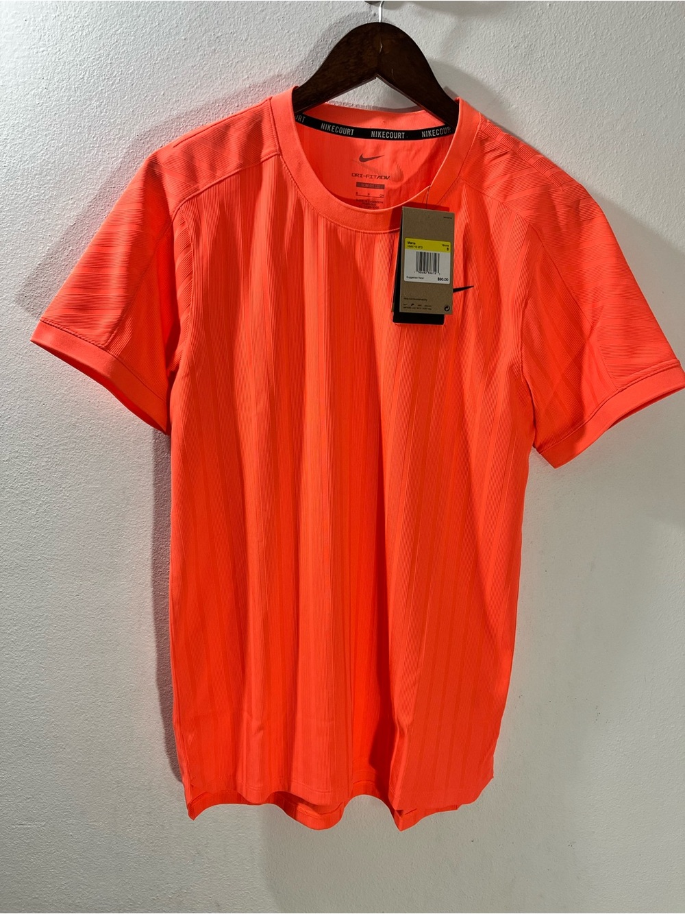Nike Court Advantage Slam Crew Tennis T-Shirt Sz S DriFit Bright Mango HM6710